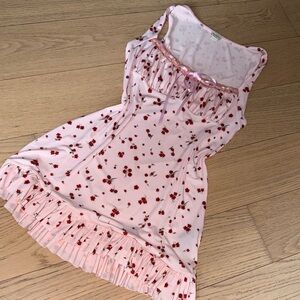 Floral Pink Sleeveless lace chest urban outfitters dress